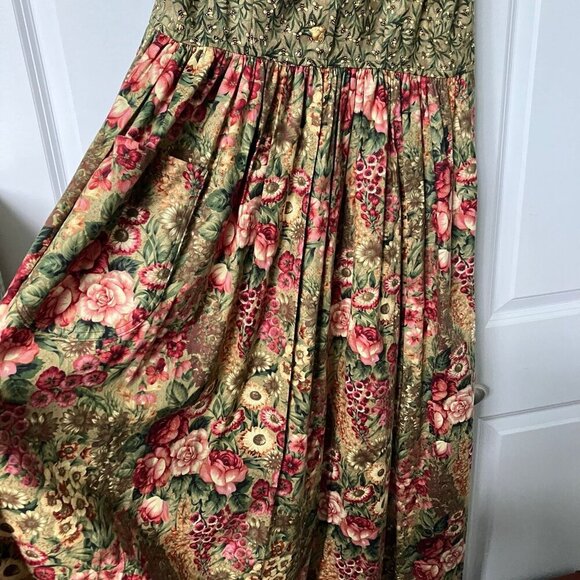 Vintage Peggy Race Maxi Dress Womens S Handmade Boho Sleeveless Floral Paisley - Picture 4 of 13